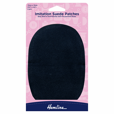 H699.S.NVY Navy Immitation Suede - Sew On Patches..